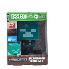 Minecraft Drowned Figure Paladone Series 1 Model 005 Green LED Light