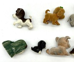 Puppy In My Pocket Mixed Lot of 10 Fuzzy Felt Flocked Mini Figure Toys