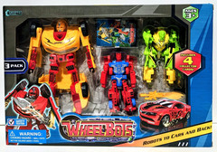 WheelBots – 3-Pack – Transforming Robots to Cars – Action Figures – New