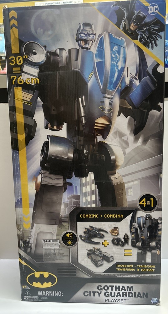 DC Gotham City Guardian Playset 30” Transforming Batman Robot Lights Sounds NIB