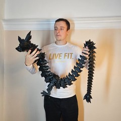 Giant Crystal Dragon 60 Inches 3D Printed
