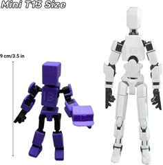 Mini 13 3D Printed Robot, Fully Articulated, 7 Pack Gift Set for Stop Motion Ani