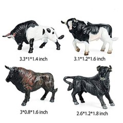 Bull Figures Texas Longhorn Cow 12pc Action Figures Multi-color Farm Animal Toys