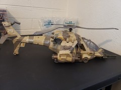 GI Joe Night Attack Chopper Helicopter Desert Camo 2002 Hasbro WORKS *READ*