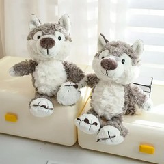 Grey Wolf Toy Soft Stuffed Animal Pillow Gift