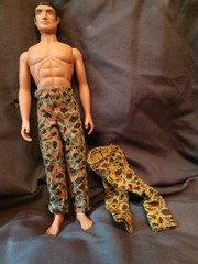 Military Action Figure Camouflage Pants Poseable Plastic Fabric Multicolor Toy