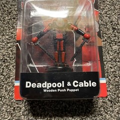 2018 San Diego Comic Con Debut Deadpool & Cable Wooden Puppet #983/1500 Marvel