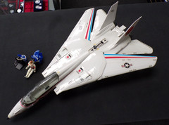 VINTAGE 1983 GI JOE SKYSTRIKER XP-14F JET & ACE FIGURE PARACHUTE COMPLETE HASBRO