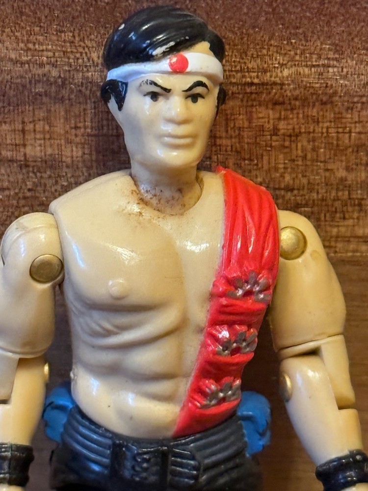 Vintage 1980s 3.75” Martial Arts Action Figure Bare Chest Red Sash Hong Kong