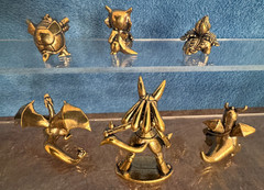 Brass Pokemon Figures – Set of 6 – Charizard, Dragonite, Ivysaur.. – From Japan