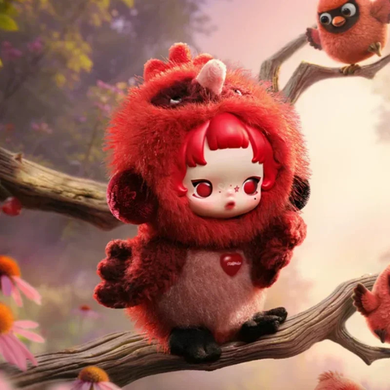 Dear Birds Series Vinyl Plush Pendant Red Dragon Figure Doll Cute Monster Toy