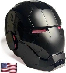 US STOCK Iron Man 1:1 Matte Black MK5 Helmet Deformable Voice Control Wearable