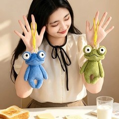 7.1in Frog Plush Pendant Toy Cute Stuffed Animal Doll Bag Charm Soft Gift