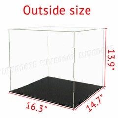 US 16″/40cm Acrylic Plastic Display Box Big Perspex Case Dustproof Self-Install
