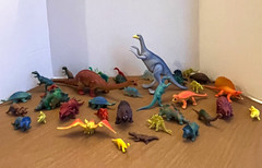 Lot of (37) DINOSAUR TOYS Assorted Sizes / Species PREHISTORIC FIGURINES Hobby
