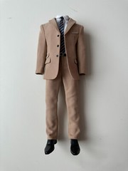 1/6 Beige suit casual Coat Pants Shoes Clothes Fit 12” Male Action Figure Toy