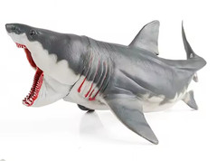 Megalodon Shark Toy Action Figure 6″ Small Animal Figurine Doll Gift for Kids