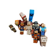 Lot Of 10 Large Minecraft Figures/ Enderman/Wolf/Steve/Creeper+