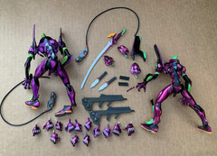 Neon Genesis Evangelion Kaiyodo Figures Lot Of 9 + Accessories AS IS