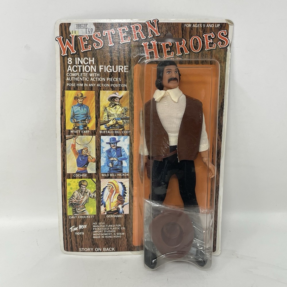 Vintage 70’s Wild Bill Hickok 8” Action Figures Western Heroes Tim Mee Toys MOC