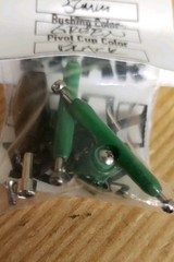 Peak Fingerboard Trucks 32mm Green. Handmade Bushings, Stickers Nuts Bults Tool
