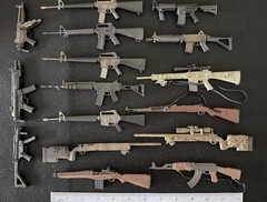 1/6 Scale Weapons Lot. AR-15, M-16, HK SP89, MP5, SL7, AK47 + More