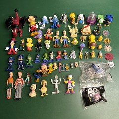 Lot of 50+ Vintage Mixed Lot PVC Plastic Toys, Disney, Pixar, Smurfs, Snoopy