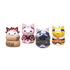 8Pcs Naruto Cat Figure Set Kakashi Itachi Gaara Cute Mini Anime Doll Toy