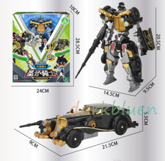 Tobot V Paragon Gold Vintage Car Transforming Robot Vehicle Action Figure Toy