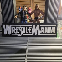 WWE Mattel Large 12 X 3 White WrestleMania Logo Accessory