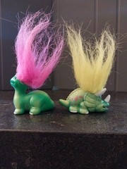 Lot Of 2-Land Of The Trolls-Troll O Saurus+Green Dinosaur