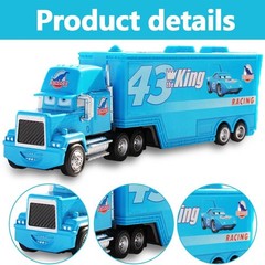 2Pcs Disney Pixar Cars No.43 The DiNOco King Hauler Truck 1:55 Diecast Toys Set~