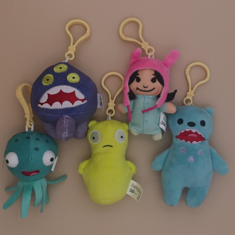 Bob’s Burgers Hanger Plush Lot 5 Characters Including Popular Kuchi Kopi Figure