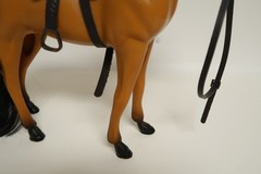 Unknown Horse Plastic Toy Action Figure 11″ Tall Tan Brown with Black Saddle