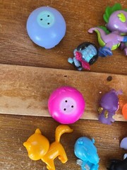 Large Lot of Mini Vinyl Plastic Rubber Sparkly & Not Cutsy Animal Play Figures –