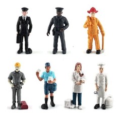 12pcs Police Doctor Animal Toy PVC Action Figure Kids Toys Party Children Gifts
