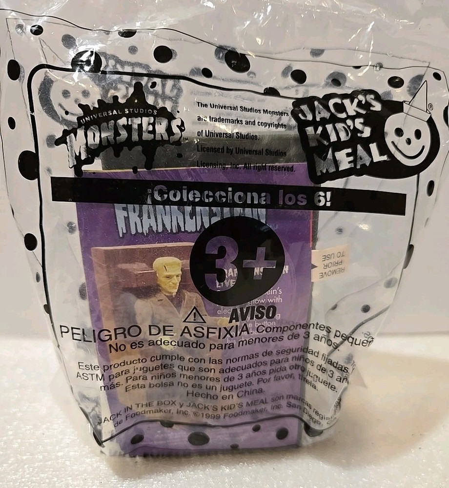 1999 Universal studios Monsters Jack’s kids meal – FRANKENSTEIN – Sealed NIP
