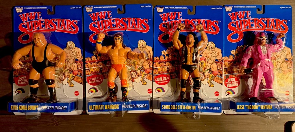 SET! ALL LJN WWE Superstars Series Wave 2 Blue Card Warrior Ventura Bundy Austin