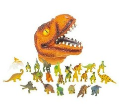 24 PC Dinosaur Set With T-Rex Head Case