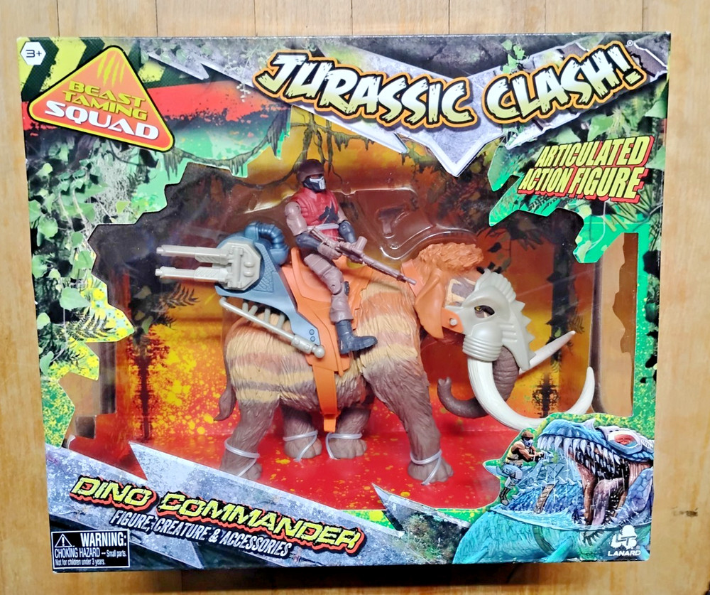 JURASSIC CLASH Mammoth and Dino Commander Beast Taming Figure NEW Lanard 2018