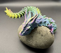 3D Printed Long Articulated Dragon Triple Silk Large 20 Inches 3 Color Shifting