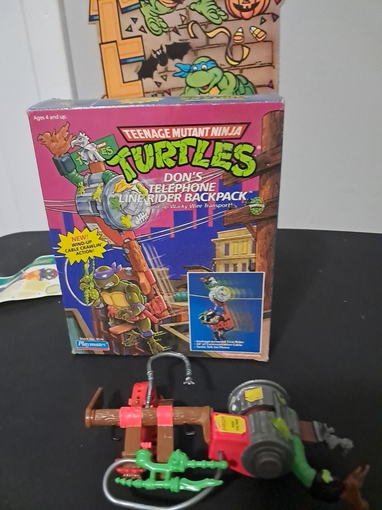 Vintage TMNT Don’s Telephone Line Rider Backpack 1991 W Box Rare