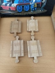 Authentic Wooden Thomas Train 4 Pieces MM Track Adapters!