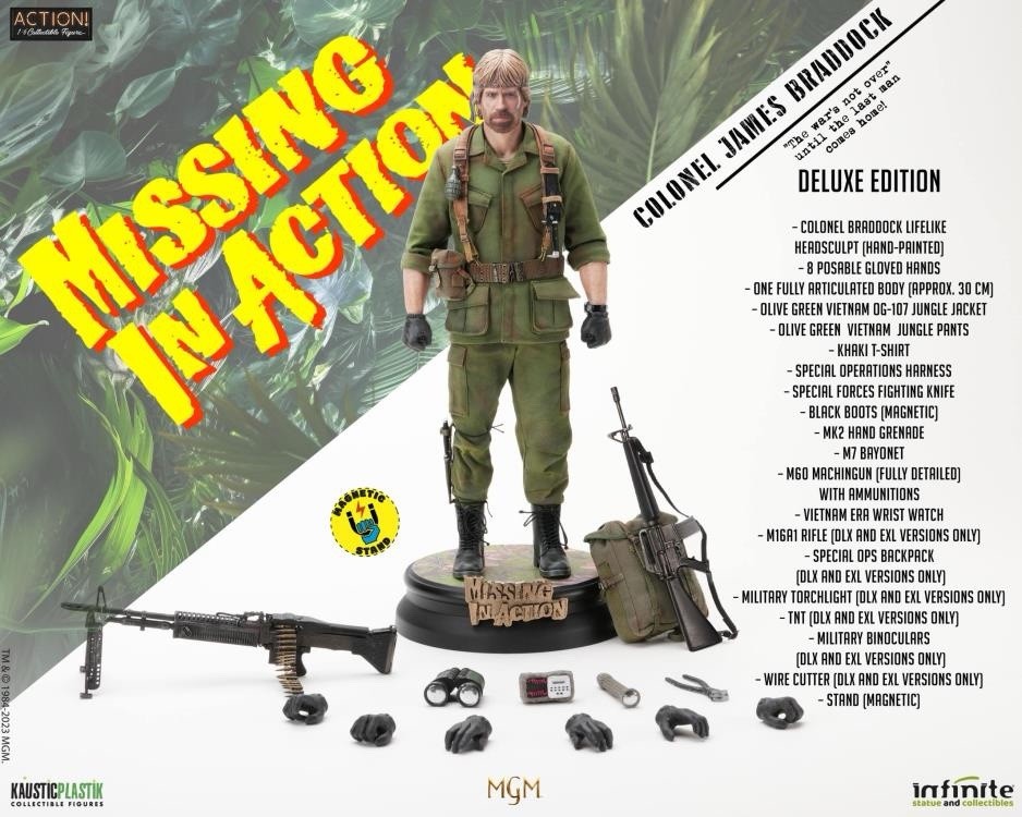 1/6 Scale Missing In Action Colonel James Braddock Deluxe Ed New Chuck Norris
