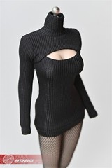1/6 High Neck Base Striped Sweater Fit 12” Female Action Figure