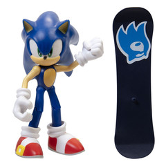 Sonic 35th Anniversary Sonic with Snowboard 4 Inch Action Figure 11 Pts Articul