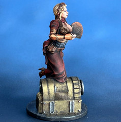 Action Figure Girl with a fan Collectible Miniature Painted 1/24 scale 80mm