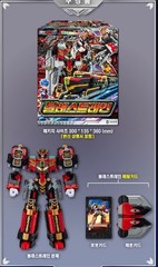 Metal Cardbot S BLASTRAIN Blast Train Red Transforming Robot Diesel Trains