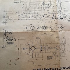 Vintage Star Wars Cardbacks & More. Kenner Production Blueprint Of Mil Falcon