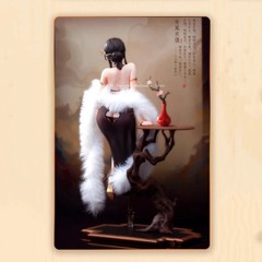 28cm Bear Panda Cheongsam PVC Figure Cute Collectible Art Toy Statue